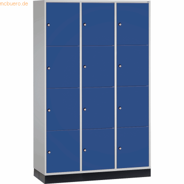 4025314702132 - INTRO Stahl-Schließfachschrank Fachhöhe 435 mm BxT 1220 x 500 mm 12 Fächer Korpus lichtgrau Türen enzianblau 4025314702132 - INTRO Stahl-Schließfachschrank Fachhöhe 435 mm BxT 1220 x 500 mm 12 Fächer Korpus lichtgrau Türen enzianblau
