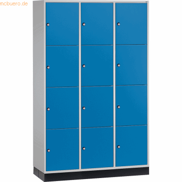 4025314702286 - INTRO Stahl-Schließfachschrank Fachhöhe 435 mm BxT 1220 x 500 mm 12 Fächer Korpus lichtgrau Türen lichtblau 4025314702286 - INTRO Stahl-Schließfachschrank Fachhöhe 435 mm BxT 1220 x 500 mm 12 Fächer Korpus lichtgrau Türen lichtblau