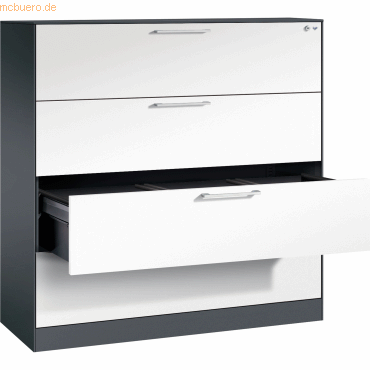 4025314956702 - Hängeregistraturschrank ASISTO C 3000 4 Schubladen 3-bahnig B 1200 mm anthrazit weiß 4025314956702 - Hängeregistraturschrank ASISTO C 3000 4 Schubladen 3-bahnig B 1200 mm anthrazit weiß