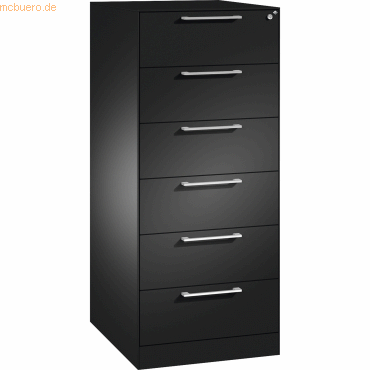4025314992793 - Karteischrank BxTxH 562x600x1298 mm din A5 zweibahnig 6 Schubladen Bügelgriff ral 7021 schwarzgrau 4025314992793 - Karteischrank BxTxH 562x600x1298 mm din A5 zweibahnig 6 Schubladen Bügelgriff ral 7021 schwarzgrau