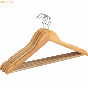 4027285190055 - WENKO 5er Set Kleider Bügel ECO Natur Holz Wäsche Holz Kleider Haken Hosen Steg 4027285190055 - WENKO 5er Set Kleider Bügel ECO Natur Holz Wäsche Holz Kleider Haken Hosen Steg