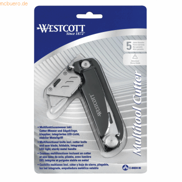 4027521516137 - WESTCOTT Universal-Messer Edelstahl + Sägeklinge klappbar