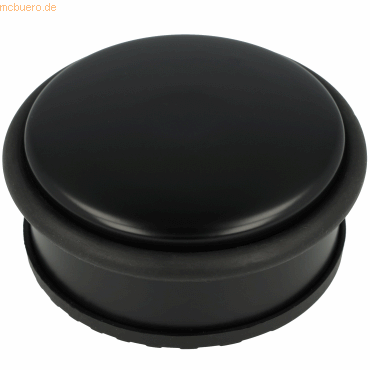 4027521521407 - Türstopper rund mit türschonendem Gummiring rutschfest Ø 100 x H 40 mm Edelstahl schwarz