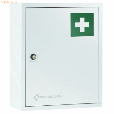 4027521523302 - Erste-Hilfe-Schrank First Aid Only ohne Inhalt 2 Fächer abschließbar Wandmontage B 300 x T 370 x H 140 mm Metall weiß 4027521523302 - Erste-Hilfe-Schrank First Aid Only ohne Inhalt 2 Fächer abschließbar Wandmontage B 300 x T 370 x H 140 mm Metall weiß