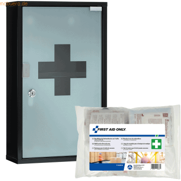 4027521523708 - Medizinschrank DIN 13157 schwarz 4027521523708 FIRST AID ONLY
