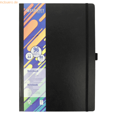 4027521526075 - Notizbuch E-744829 00 schwarz A4 kariert 80g 96 Blatt 192 Seiten 4027521526075 Westcott 4027521526075 - Notizbuch E-744829 00 schwarz A4 kariert 80g 96 Blatt 192 Seiten 4027521526075 Westcott