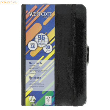 4027521528864 - Notizbuch E-744843 00 schwarz A6 kariert 80g 96 Blatt 192 Seiten 4027521528864 Westcott 4027521528864 - Notizbuch E-744843 00 schwarz A6 kariert 80g 96 Blatt 192 Seiten 4027521528864 Westcott