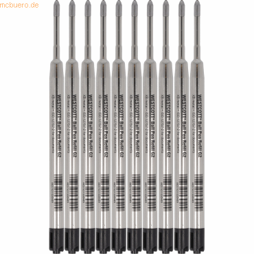 4027521530423 - Westcott Kugelschreibermine G2 E-733491 00 Metall sw 10St 4027521530423 10 Stück 4027521530423 - Westcott Kugelschreibermine G2 E-733491 00 Metall sw 10St 4027521530423 10 Stück