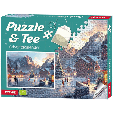 4028279390598 - Adventskalender Puzzle u Bio-Tee-Adventskalender Motiv Eislaufe