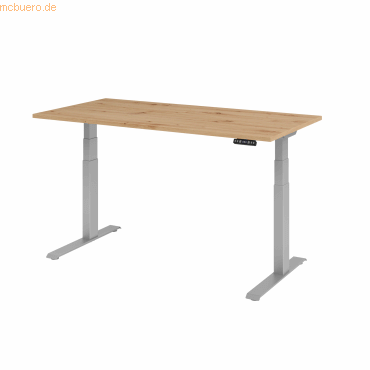 4032062188811 - Schreibtisch Basic VXDKB16 R S höhenverstellbar 64-129cm (H) rechteckig asteiche silber 4032062188811 Hammerbacher 4032062188811 - Schreibtisch Basic VXDKB16 R S höhenverstellbar 64-129cm (H) rechteckig asteiche silber 4032062188811 Hammerbacher