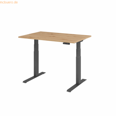 4032062188897 - Schreibtisch Basic VXDKB12 R G elektrisch höhenverstellbar 64-129cm (H) 120x80cm (BxT) rechteckig asteiche   graphit 403206