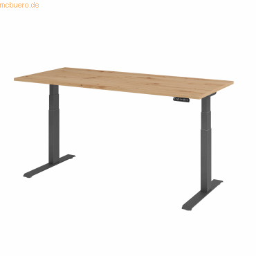 4032062188910 - Schreibtisch VXDKB19 R G elektrisch höhenverstellbar 180x80cm (BxT) rechteckig asteiche   graphit 4032062188910 Hammerbacher