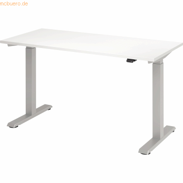 4032062189375 - Schreibtisch Mini VXMST614 W S elektrisch höhenverstellbar 140x672cm (BxT) rechteckig weiß Silber 4032062189375 Hammerba 4032062189375 - Schreibtisch Mini VXMST614 W S elektrisch höhenverstellbar 140x672cm (BxT) rechteckig weiß Silber 4032062189375 Hammerba