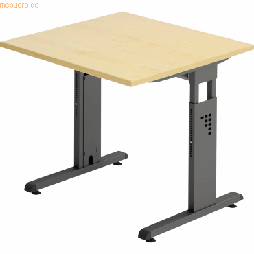 4032062190135 - Schreibtisch O-Serie VOS08 3 G manuell höhenverstellbar 65-85cm (H) 80x80cm (BxT) rechteckig ahorn graphit 4032062190135 4032062190135 - Schreibtisch O-Serie VOS08 3 G manuell höhenverstellbar 65-85cm (H) 80x80cm (BxT) rechteckig ahorn graphit 4032062190135