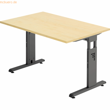 4032062190197 - Schreibtisch O-Serie VOS12 3 G manuell höhenverstellbar 65-85cm (H) 120x80cm (BxT) rechteckig ahorn graphit 4032062190197 4032062190197 - Schreibtisch O-Serie VOS12 3 G manuell höhenverstellbar 65-85cm (H) 120x80cm (BxT) rechteckig ahorn graphit 4032062190197
