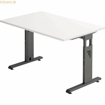 4032062190258 - Schreibtisch O-Serie VOS12 W G manuell höhenverstellbar 65-85cm (H) 120x80cm (BxT) rechteckig weiß graphit 4032062190258 4032062190258 - Schreibtisch O-Serie VOS12 W G manuell höhenverstellbar 65-85cm (H) 120x80cm (BxT) rechteckig weiß graphit 4032062190258