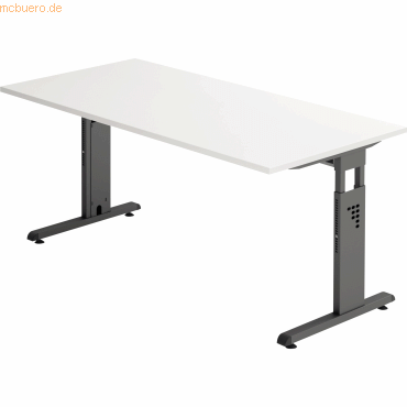 4032062190333 - Schreibtisch O-Serie VOS16 W G manuell höhenverstellbar 65-85cm (H) 160x80cm (BxT) rechteckig weiß graphit 4032062190333 4032062190333 - Schreibtisch O-Serie VOS16 W G manuell höhenverstellbar 65-85cm (H) 160x80cm (BxT) rechteckig weiß graphit 4032062190333