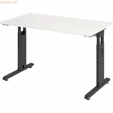 4032062190647 - Schreibtisch O-Serie mini VOS612 W G manuell höhenverstellbar 65-85cm (H) 120x672cm (BxT) rechteckig weiß graphit 4032062 4032062190647 - Schreibtisch O-Serie mini VOS612 W G manuell höhenverstellbar 65-85cm (H) 120x672cm (BxT) rechteckig weiß graphit 4032062