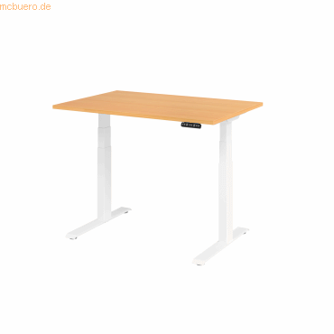 4032062191064 - HAMMERBACHER XDKB12 elektrisch höhenverstellbarer Schreibtisch buche rechteckig C-Fuß-Gestell weiß 1200 x 800 cm 4032062191064 - HAMMERBACHER XDKB12 elektrisch höhenverstellbarer Schreibtisch buche rechteckig C-Fuß-Gestell weiß 1200 x 800 cm