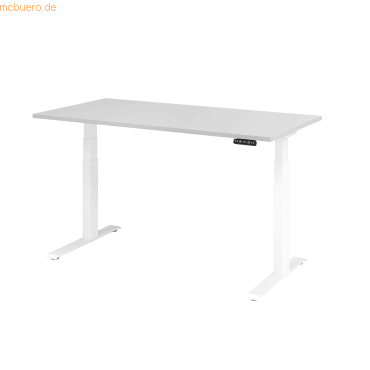 4032062191149 - HAMMERBACHER XDKB16 elektrisch höhenverstellbarer Schreibtisch lichtgrau rechteckig C-Fuß-Gestell weiß 1600 x 800 cm 4032062191149 - HAMMERBACHER XDKB16 elektrisch höhenverstellbarer Schreibtisch lichtgrau rechteckig C-Fuß-Gestell weiß 1600 x 800 cm