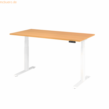 4032062191156 - HAMMERBACHER XDKB16 elektrisch höhenverstellbarer Schreibtisch buche rechteckig C-Fuß-Gestell weiß 1600 x 800 cm 4032062191156 - HAMMERBACHER XDKB16 elektrisch höhenverstellbarer Schreibtisch buche rechteckig C-Fuß-Gestell weiß 1600 x 800 cm