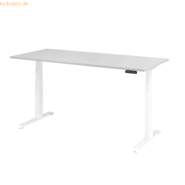 4032062191231 - HAMMERBACHER XDKB19 elektrisch höhenverstellbarer Schreibtisch lichtgrau rechteckig C-Fuß-Gestell weiß 1800 x 800 cm 4032062191231 - HAMMERBACHER XDKB19 elektrisch höhenverstellbarer Schreibtisch lichtgrau rechteckig C-Fuß-Gestell weiß 1800 x 800 cm
