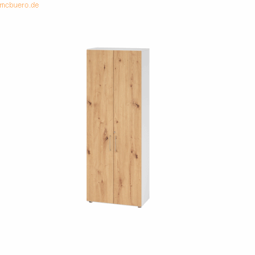 4032062305621 - Schränke Breno 6 OH abschließbar 28 kg je Boden B 800 x T 420 x H 2156 mm weiß Asteiche 4032062305621 - Schränke Breno 6 OH abschließbar 28 kg je Boden B 800 x T 420 x H 2156 mm weiß Asteiche