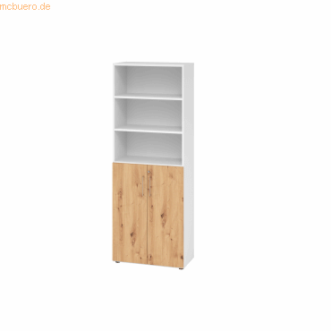 4032062305676 - Kombischrank Breno 6OH Schrank- und Regalelement abschließbar B 800 x T 420 x H 2156 mm Spanplatte weiß Asteiche 4032062305676 - Kombischrank Breno 6OH Schrank- und Regalelement abschließbar B 800 x T 420 x H 2156 mm Spanplatte weiß Asteiche