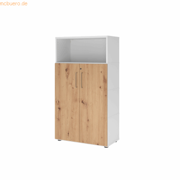 4032062307779 - Regalschrank FlexWall VFW48T3KGWRBS weiß asteiche 3 Fachböden 800 x 400 x 1450 cm 4032062307779 Hammerbacher
