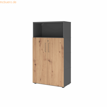 4032062307809 - Regalschrank FlexWall VFW48T3KGGRBS grafit asteiche 3 Fachböden 800 x 400 x 1450 cm 4032062307809 Hammerbacher
