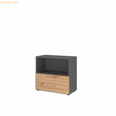 4032062307922 - Regalschrank FlexWall VFW28S2KGGRBS grafit asteiche 1 Fachboden 800 x 400 x 746 cm 4032062307922 Hammerbacher