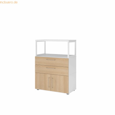 4032062308141 - Regalschrank FlexWall VFW38K1RGWEBS weiß eiche 2 Fachböden 800 x 400 x 1098 cm 4032062308141 Hammerbacher