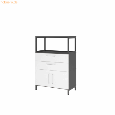 4032062308219 - Hammerbacher Kombischrank FlexWall 3OH 1offen Sockel graphitweiß 4032062308219 Hammerbacher GmbH 4032062308219 - Hammerbacher Kombischrank FlexWall 3OH 1offen Sockel graphitweiß 4032062308219 Hammerbacher GmbH