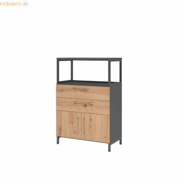 4032062308226 - Hammerbacher Kombischrank FlexWall 3OH 1offen Sockel graphitasteiche 4032062308226 Hammerbacher GmbH 4032062308226 - Hammerbacher Kombischrank FlexWall 3OH 1offen Sockel graphitasteiche 4032062308226 Hammerbacher GmbH