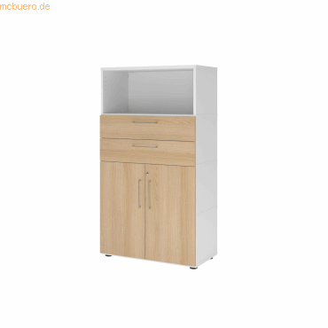 4032062308264 - Regalschrank FlexWall VFW48K2KGWEBS weiß eiche 1 Fachboden 800 x 400 x 1450 cm 4032062308264 Hammerbacher