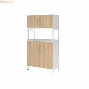 4032062308448 - Hammerbacher Kombischrank FlexWall 4OH 1offen Sockel weißeiche 4032062308448 Hammerbacher GmbH 4032062308448 - Hammerbacher Kombischrank FlexWall 4OH 1offen Sockel weißeiche 4032062308448 Hammerbacher GmbH