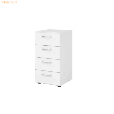 4032062308752 - Schubladenschrank Breno 4 Schübe Metallgriffe B 400 x T 420 x H 748 mm weiß weiß 4032062308752 - Schubladenschrank Breno 4 Schübe Metallgriffe B 400 x T 420 x H 748 mm weiß weiß