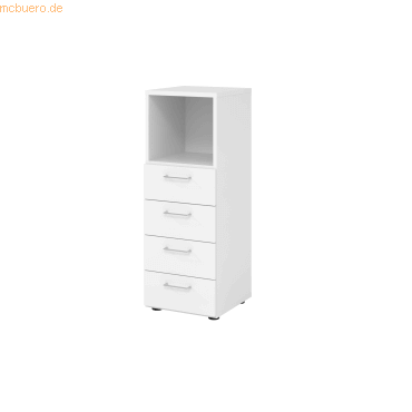4032062308769 - Schubladenschrank Breno 4 Schübe 1 Fach Metallgriffe B 400 x T 420 x H 1100 mm weiß weiß 4032062308769 - Schubladenschrank Breno 4 Schübe 1 Fach Metallgriffe B 400 x T 420 x H 1100 mm weiß weiß