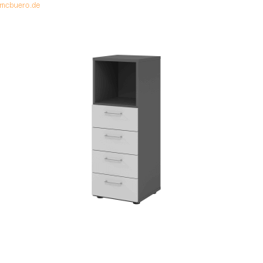 4032062308974 - eurokraft pro Regalschrank 1 Fach offen 4 Schubladen graphit lichtgrau 4032062308974 - eurokraft pro Regalschrank 1 Fach offen 4 Schubladen graphit lichtgrau
