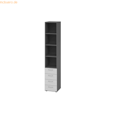 4032062308981 - eurokraft pro Regalschrank 3 Fachböden 4 Schubladen graphit lichtgrau 4032062308981 - eurokraft pro Regalschrank 3 Fachböden 4 Schubladen graphit lichtgrau