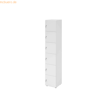 4032062312124 - HAMMERBACHER Schließfachschrank weiß V264L6 W W DS 6 Schließfächer 400 x 420 x 2156 cm 4032062312124 - HAMMERBACHER Schließfachschrank weiß V264L6 W W DS 6 Schließfächer 400 x 420 x 2156 cm