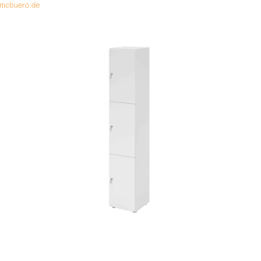 4032062312131 - Schließfachschrank Topas Line 6 Ordnerhöhen 3 Fächer Zylinderschloss B 400 x T 420 x H 2156 mm weiß weiß 4032062312131 - Schließfachschrank Topas Line 6 Ordnerhöhen 3 Fächer Zylinderschloss B 400 x T 420 x H 2156 mm weiß weiß