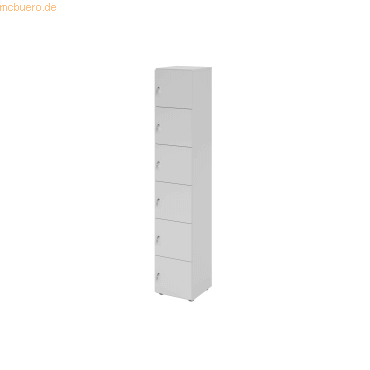 4032062313688 - Schließfachschrank Topas Line 6 Ordnerhöhen 6 Fächer Zylinderschloss B 400 x T 420 x H 2156 mm grau grau 4032062313688 - Schließfachschrank Topas Line 6 Ordnerhöhen 6 Fächer Zylinderschloss B 400 x T 420 x H 2156 mm grau grau