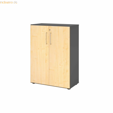 4032062314968 - eurokraft pro Büroschrank 2 Fachböden 3 Ordnerhöhen graphit   alusilber
