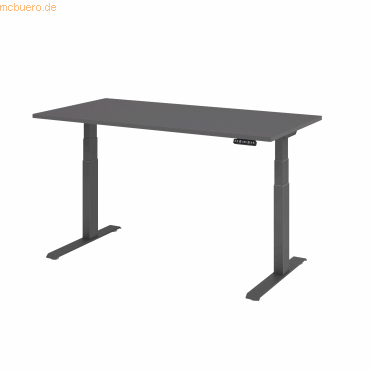 4032062322567 - Schreibtisch VXDKB16 G G elektrisch höhenverstellbar 160x80cm (BxT) rechteckig graphit   graphit 4032062322567 Hammerbacher