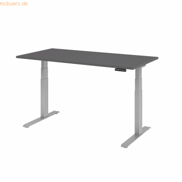 4032062323588 - HAMMERBACHER XDKB16 elektrisch höhenverstellbarer Schreibtisch grafit rechteckig C-Fuß-Gestell silber 1600 x 800 cm 4032062323588 - HAMMERBACHER XDKB16 elektrisch höhenverstellbarer Schreibtisch grafit rechteckig C-Fuß-Gestell silber 1600 x 800 cm