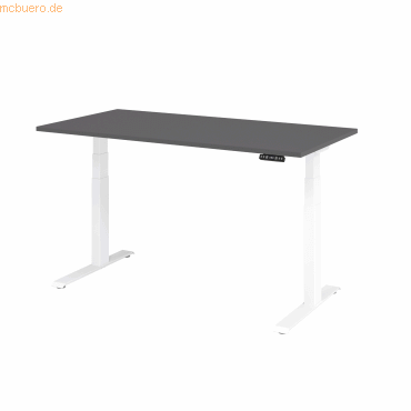 4032062324066 - HAMMERBACHER XDKB16 elektrisch höhenverstellbarer Schreibtisch grafit rechteckig C-Fuß-Gestell weiß 1600 x 800 cm 4032062324066 - HAMMERBACHER XDKB16 elektrisch höhenverstellbarer Schreibtisch grafit rechteckig C-Fuß-Gestell weiß 1600 x 800 cm