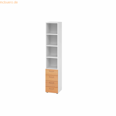 4032062324554 - Regalschrank 964S4 V964S4 W 6 BS buche weiß 400 x 420 x 2156 cm