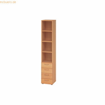 4032062324677 - eurokraft pro Regalschrank 3 Fachböden 4 Schubladen Buche-Dekor 4032062324677 - eurokraft pro Regalschrank 3 Fachböden 4 Schubladen Buche-Dekor