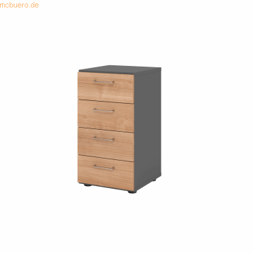 4032062324820 - 924S4 Schubladenschrank grafit nussbaum 4 Schubladen 400 x 420 x 748 cm 4032062324820 - 924S4 Schubladenschrank grafit nussbaum 4 Schubladen 400 x 420 x 748 cm